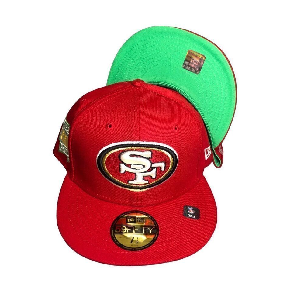 New Era San Francisco 49ers Citrus Pop 59FIFTY Fitted Hat Cap Size 7 1/2